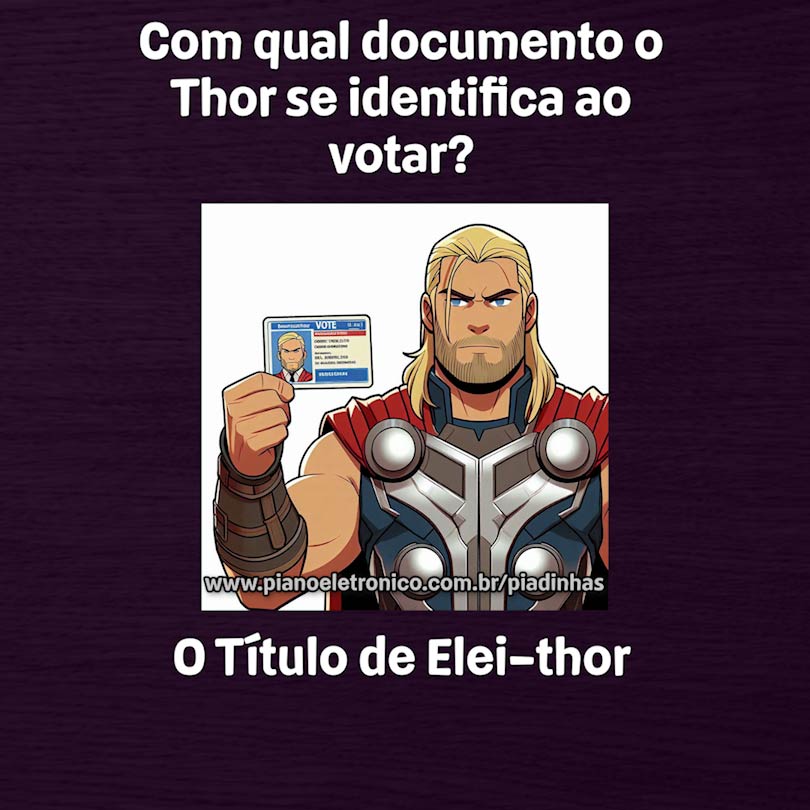 Com qual documento o Thor se identifica ao votar?

O Título de Elei-thor